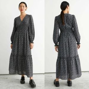 & Other Stories Floral Smocked Maxi Dress